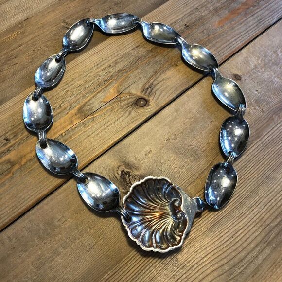 Vintage Silver Color Spoon belt with Sterling Silver Cocktail Fork main image 8
